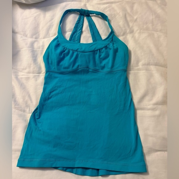 lululemon athletica Tops - Lululemon strappy back workout top size 6 blue